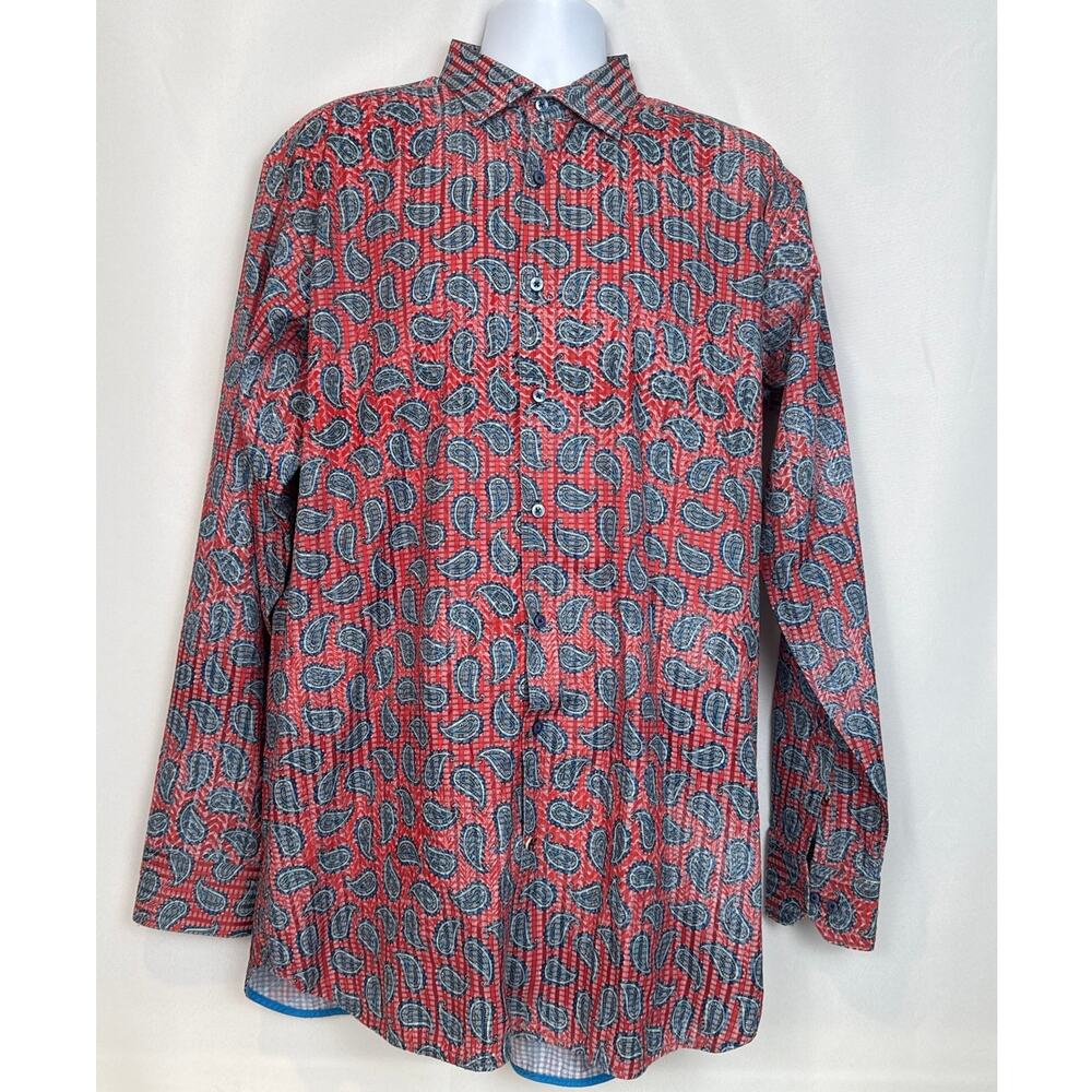 Luchiano Visconti Mens XLT Paisley Print Long Sleeve Shirt